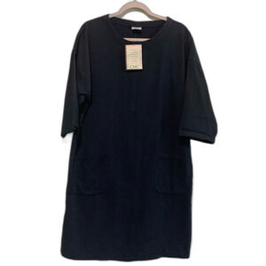 Color Me Cotton navy blue cotton tunic top dress size medium